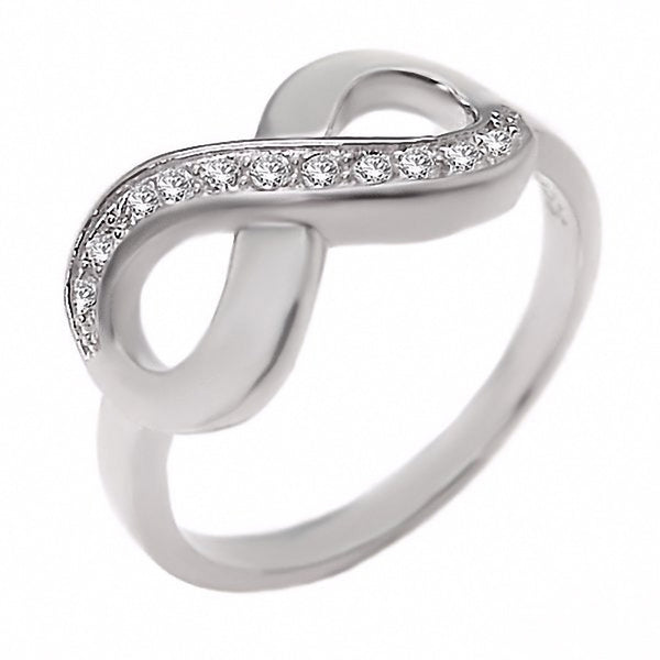 Ophira: 0.165ct Russian Ice CZ Infinity Symbol Promise Ring 925 Silver - Trustmark Jewelers - Promise Rings