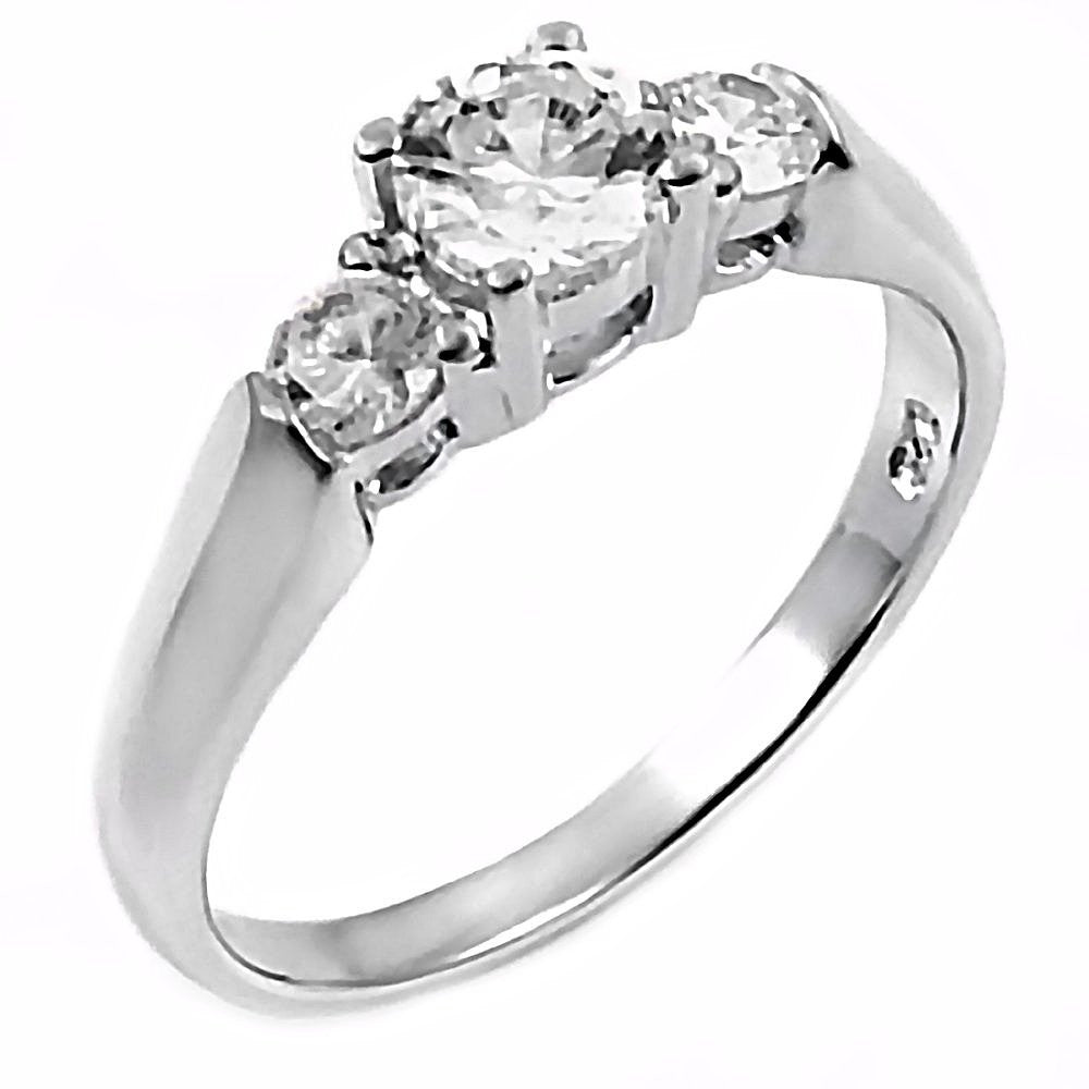Tracy: 0.75ct Brilliant Russian IOF CZ 3 Stone Promise Engagement Ring - Trustmark Jewelers - Promise Rings - 1
