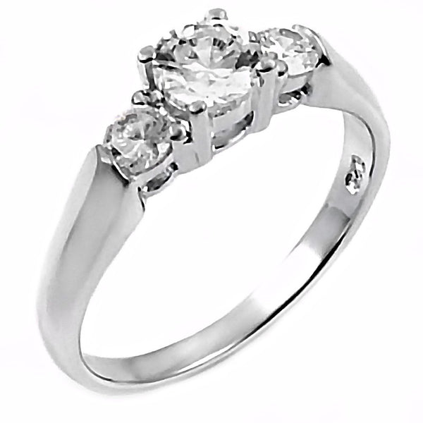 Tracy: 0.75ct Brilliant Russian IOF CZ 3 Stone Promise Engagement Ring - Trustmark Jewelers - Promise Rings - 1