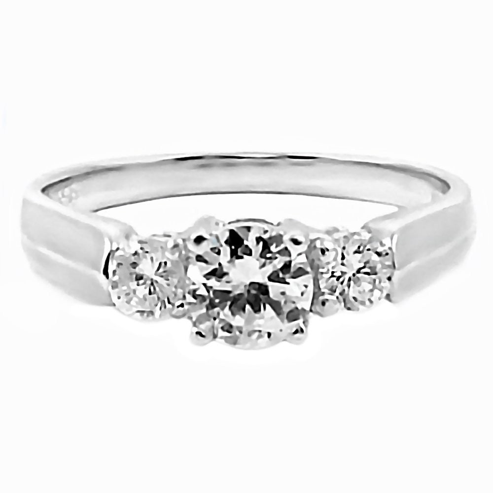 Tracy: 0.75ct Brilliant Russian IOF CZ 3 Stone Promise Engagement Ring - Trustmark Jewelers - Promise Rings - 2