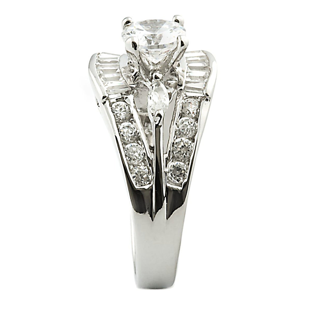 Nicole: 2.39ct Russian Ice Simulated Diamond 3 in 1 Wedding Ring Set