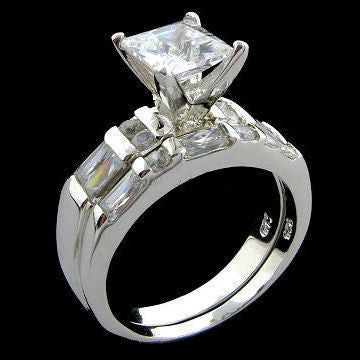 Kayla 2: 2.9ct Ice on Fire CZ Womens 2 piece Wedding Ring Set - Trustmark Jewelers - Wedding Ring Sets - 2