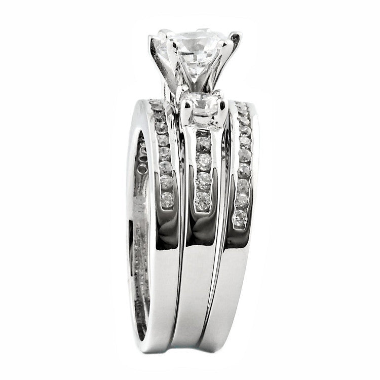 Lakoda 3: Stunning 1.58c Russian Ice Diamond CZ 3 Pc Wedding Ring Set - Trustmark Jewelers - Wedding Ring Sets - 4