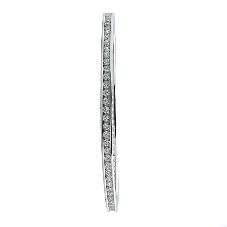 Nadina: 5.04ct Russian Ice on Fire CZ Bangle Bracelet Sterling Silver - Trustmark Jewelers - Bracelets - 3