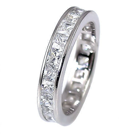 Princess Delia: 3.85ct Russian Ice CZ Princess Cut Eternity Band Ring - Trustmark Jewelers - Eternity Bands - 1