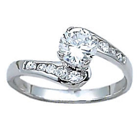 Terri: 1.1ct Ice on Fire CZ Bypass Engagement Promise Ring - Trustmark Jewelers - Engagement Rings - 1