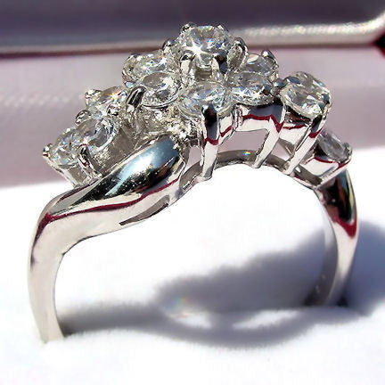 Vidonia: 1.4ct Russian Ice CZ Waterfall Cluster Bypass Ring - Trustmark Jewelers - Fashion Rings - 1