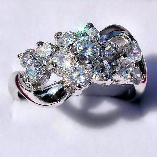 Vidonia: 1.4ct Russian Ice CZ Waterfall Cluster Bypass Ring - Trustmark Jewelers - Fashion Rings - 2