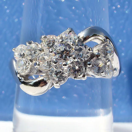 Vidonia: 1.4ct Russian Ice CZ Waterfall Cluster Bypass Ring - Trustmark Jewelers - Fashion Rings - 3