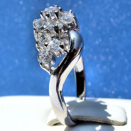 Vidonia: 1.4ct Russian Ice CZ Waterfall Cluster Bypass Ring - Trustmark Jewelers - Fashion Rings - 4