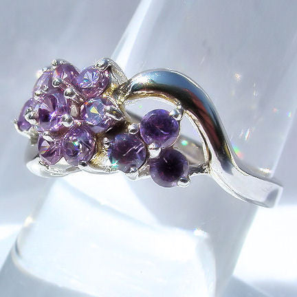 Kiana: 1.4ct Amethyst Ice CZ Waterfall Cluster Bypass Ring - Trustmark Jewelers - Fashion Rings - 3