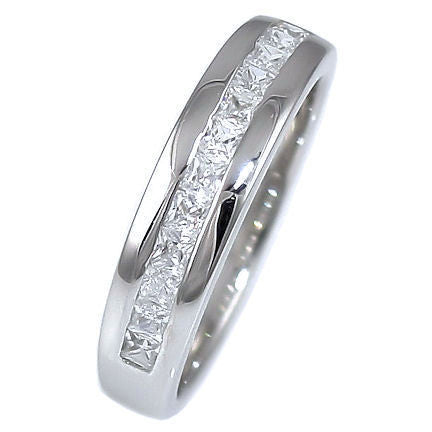 Mariah: 0.60ct Princess Cut Ice on Fire CZ Semi-Eternity Band Ring - Trustmark Jewelers - Wedding Bands - 2
