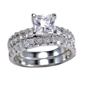Farrah's Choice: 3.4ct Princess Cut Ice on Fire Wedding Ring Set ...