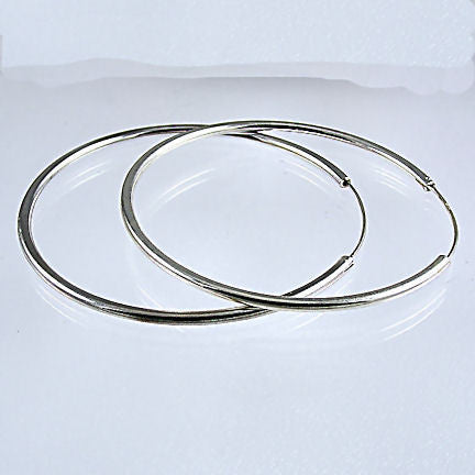 Sterling silver continuous hoop earrings deals