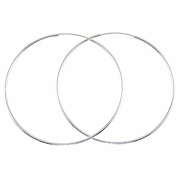 CH20: 2.0mm Large 4.7 inch Continuous Hoop Hip Hop Earrings 925 Silver - Trustmark Jewelers - Earrings - 1