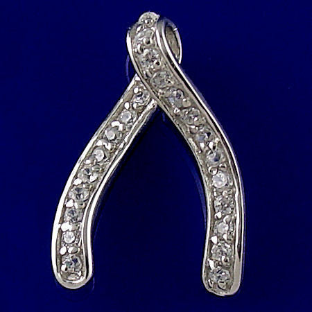 Jessica: Ice on Fire CZ Simulated Diamond Wishbone Pendant - Trustmark Jewelers - Pendants and Necklaces - 2
