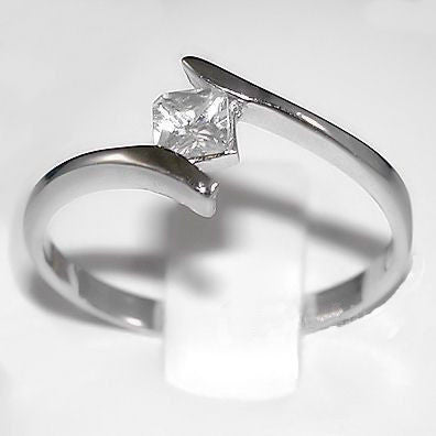 Haylie: 0.37ct Princess Cut Russian Ice CZ Friendship Promise Ring - Trustmark Jewelers - Promise Rings - 4