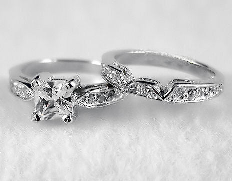 Richelle: 2.03ct Princess Cut Russian Ice CZ Wedding Ring Set - Trustmark Jewelers - Wedding Ring Sets - 3