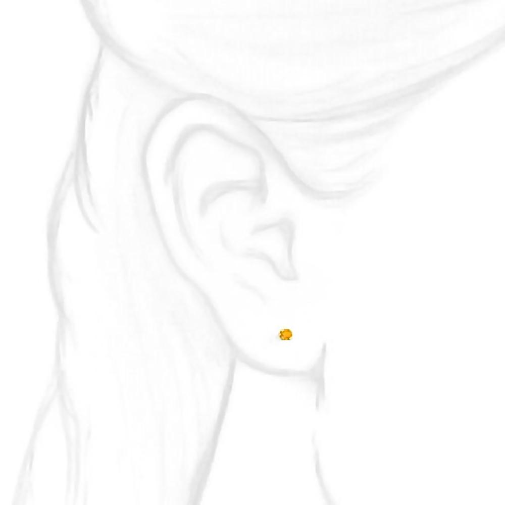 2mm, 0.06cts Genuine Natural Citrine 4-Prong Stud Earrings 14K Yellow Gold - 1000Jewels.com
