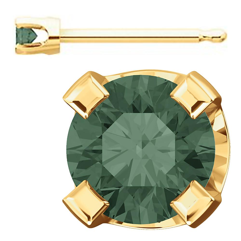2mm, 0.06cts Color Change Chatham Created Alexandrite Stud Earrings 14K Yellow Gold - 1000Jewels.com