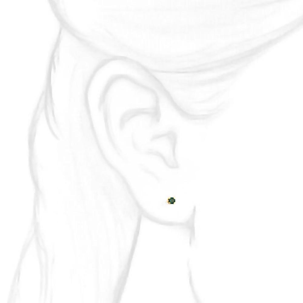 2mm, 0.06cts Color Change Chatham Created Alexandrite Stud Earrings 14K Yellow Gold - 1000Jewels.com