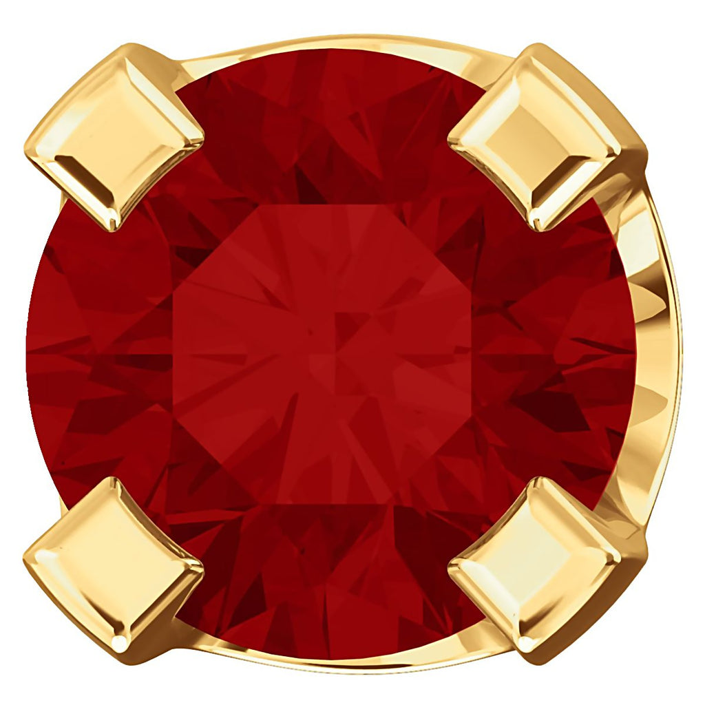 3mm, 0.2cts Trustmark Created Red Ruby 4-Prong Stud Earrings 14K Yellow Gold - 1000Jewels.com