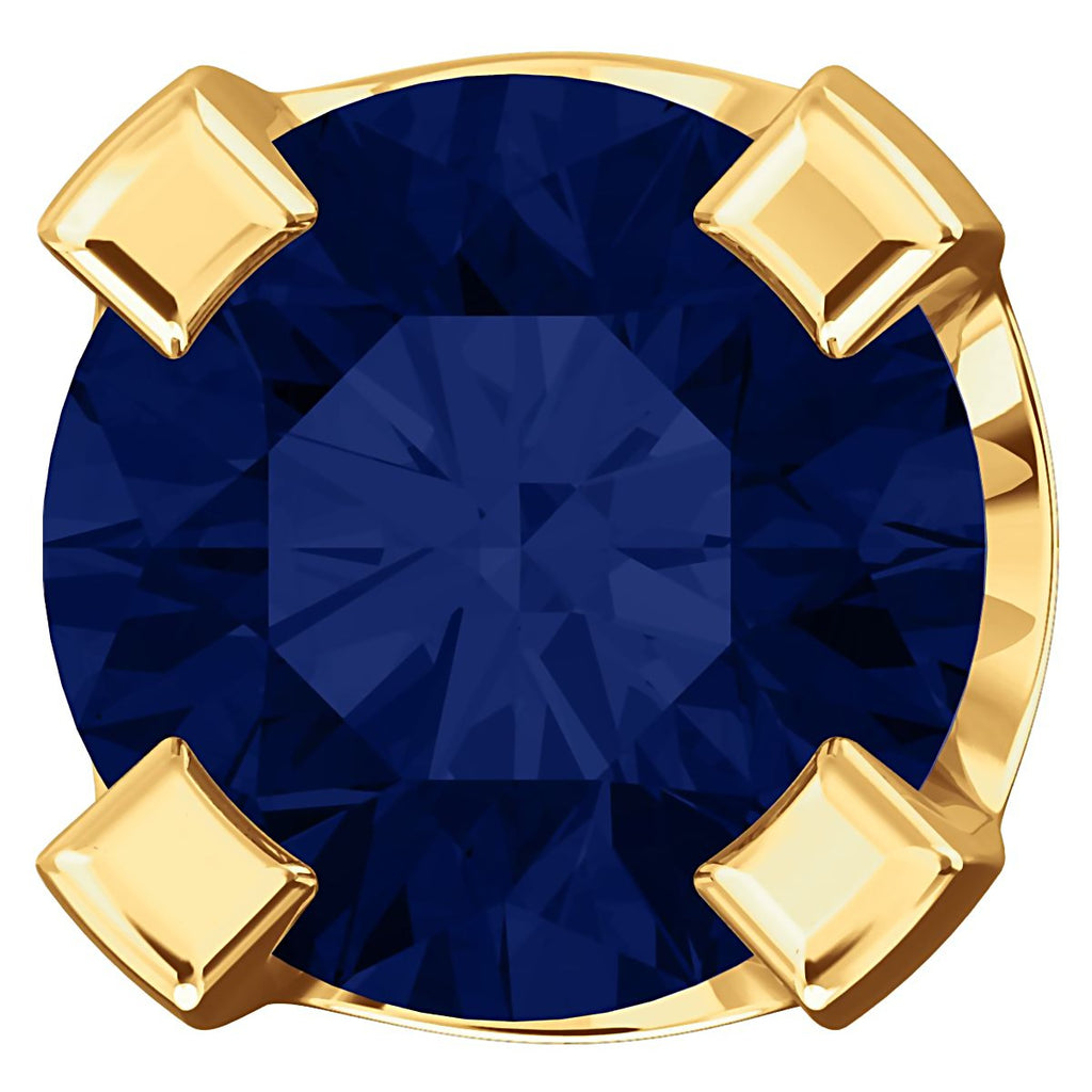 3mm, 0.2cts Simulated Sapphire 4-Prong Stud Earrings 14K Yellow Gold - 1000Jewels.com