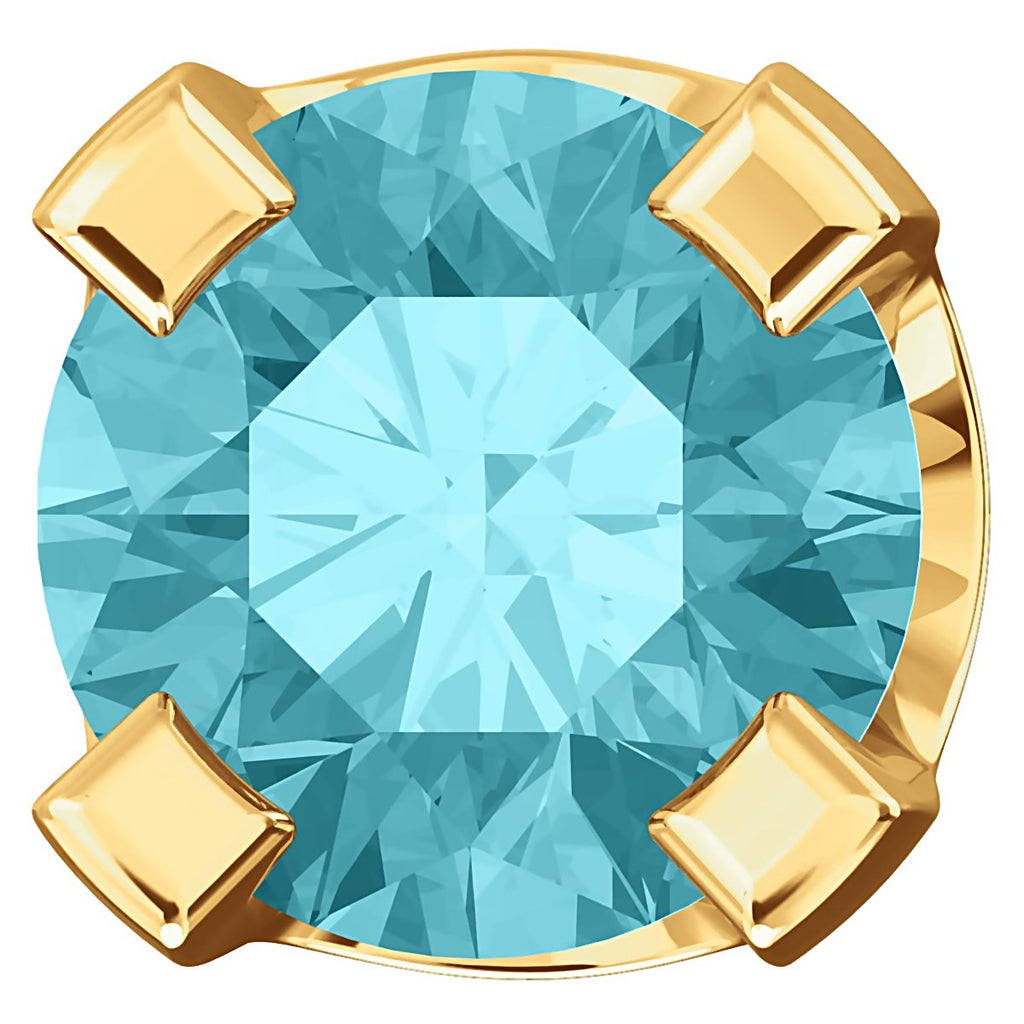 3mm, 0.2cts Genuine Natural Blue Zircon 4-Prong Stud Earrings 14K Yellow Gold - 1000Jewels.com