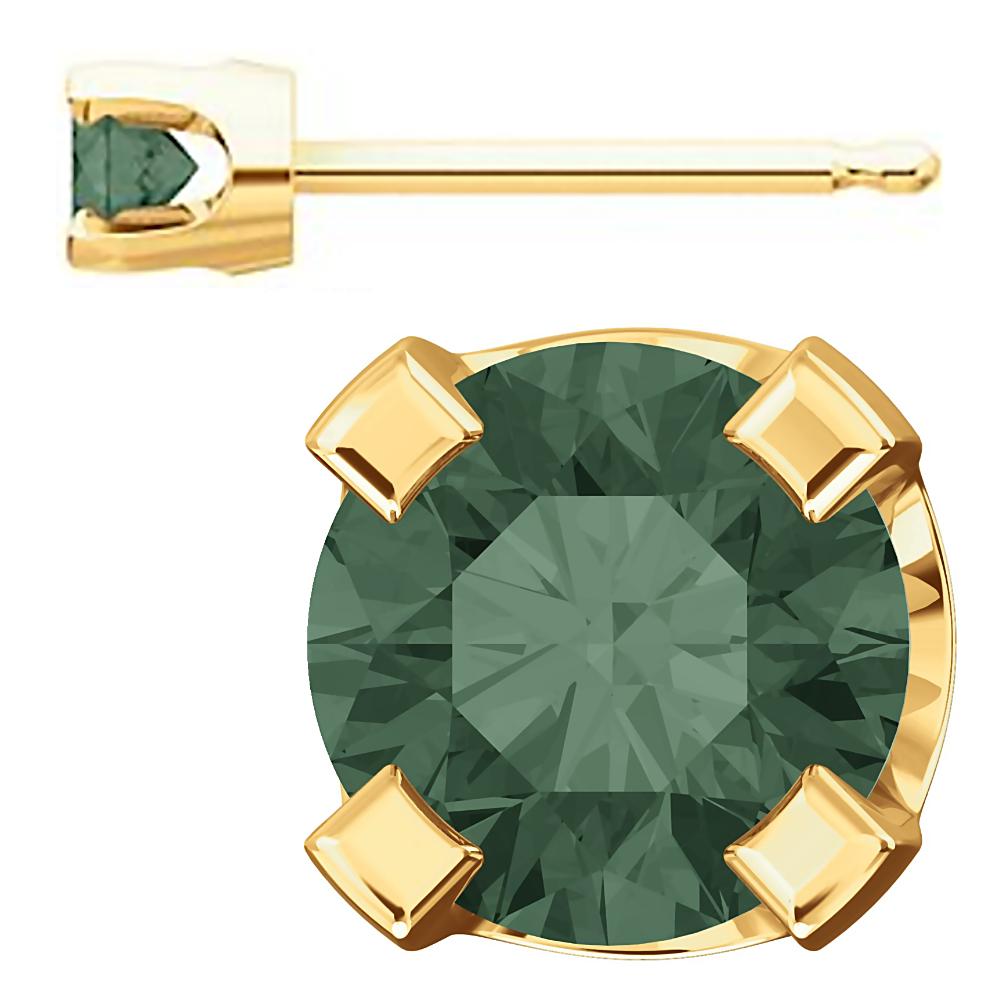 3mm, 0.2cts Color Change Chatham Created Alexandrite Stud Earrings 14K Yellow Gold - 1000Jewels.com