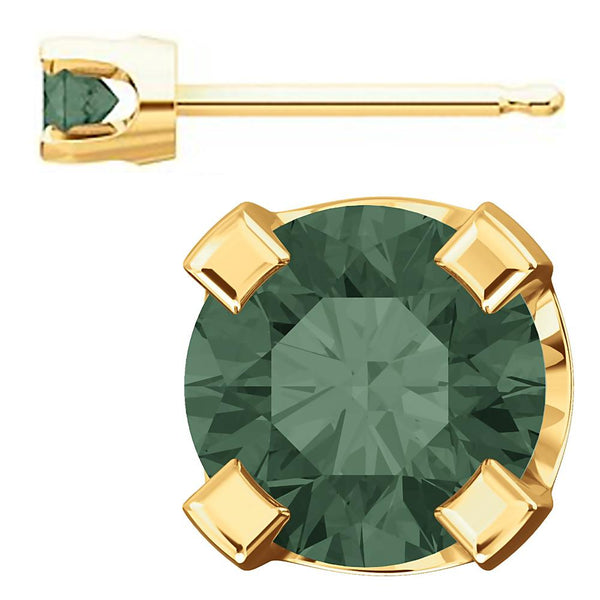 3mm, 0.2cts Color Change Chatham Created Alexandrite Stud Earrings 14K Yellow Gold - 1000Jewels.com