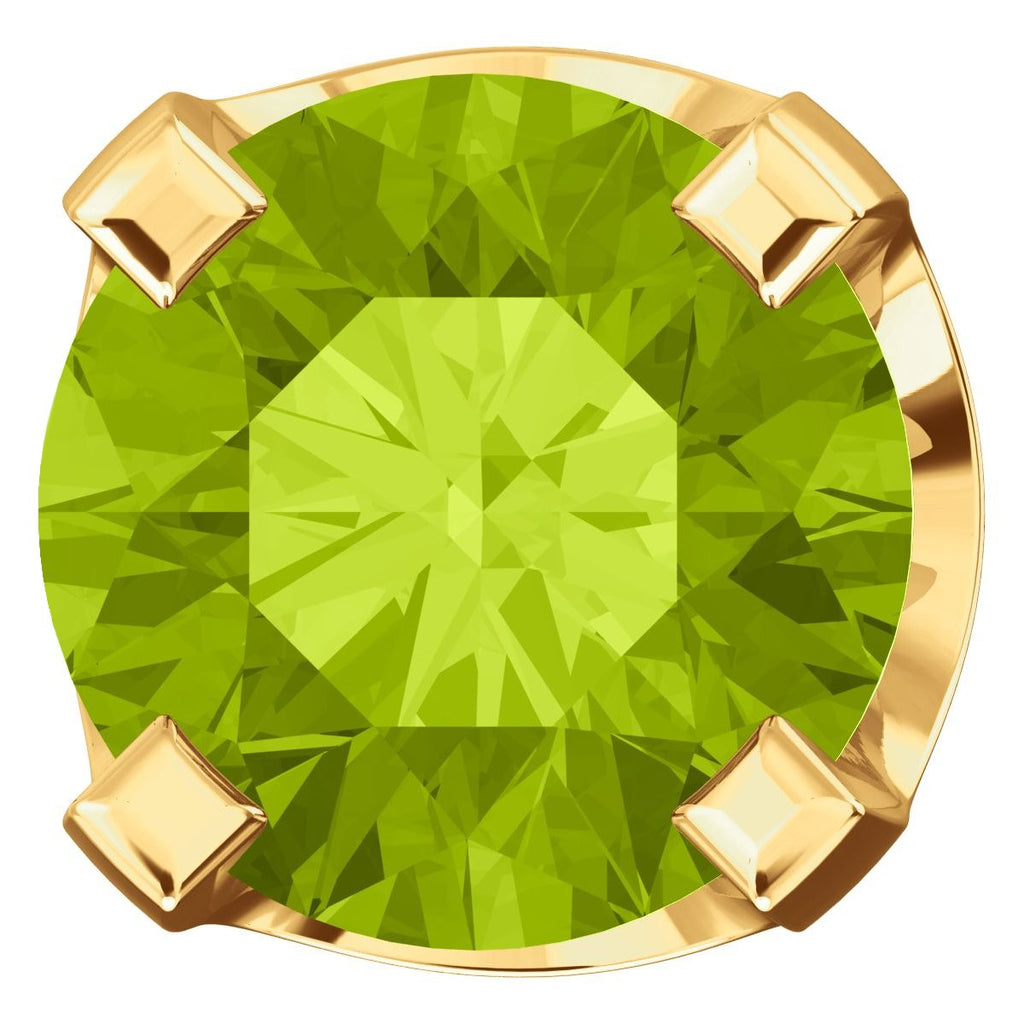 4mm, 0.5cts Natural Peridot 4-Prong Stud Earrings 14K Yellow Gold - 1000Jewels.com