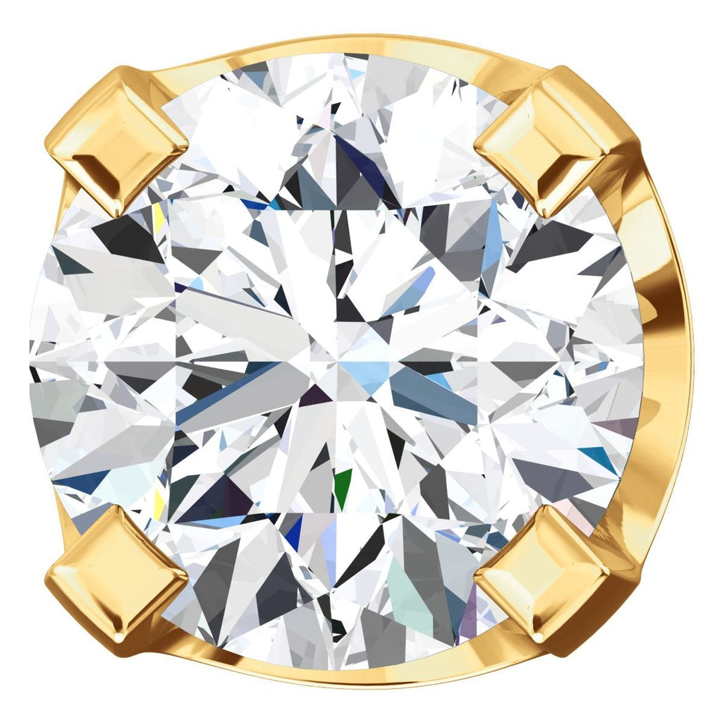 4mm, 0.5cts Ice on Fire CZ 4-Prong Stud Earrings 14K Yellow Gold - 1000Jewels.com