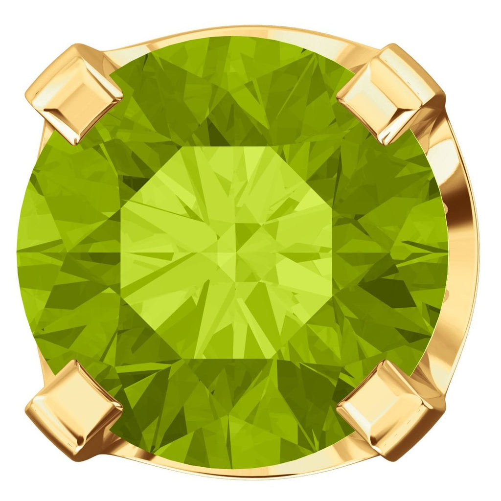 5mm, 1.0cts Natural Peridot 4-Prong Stud Earrings 14K Yellow Gold - 1000Jewels.com