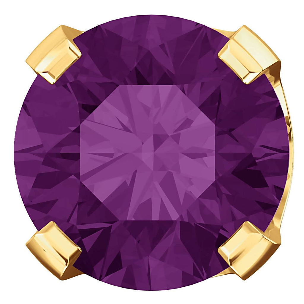 6mm, 1.5cts Trustmark Created Alexandrite Stud Earrings 14K Yellow Gold - 1000Jewels.com