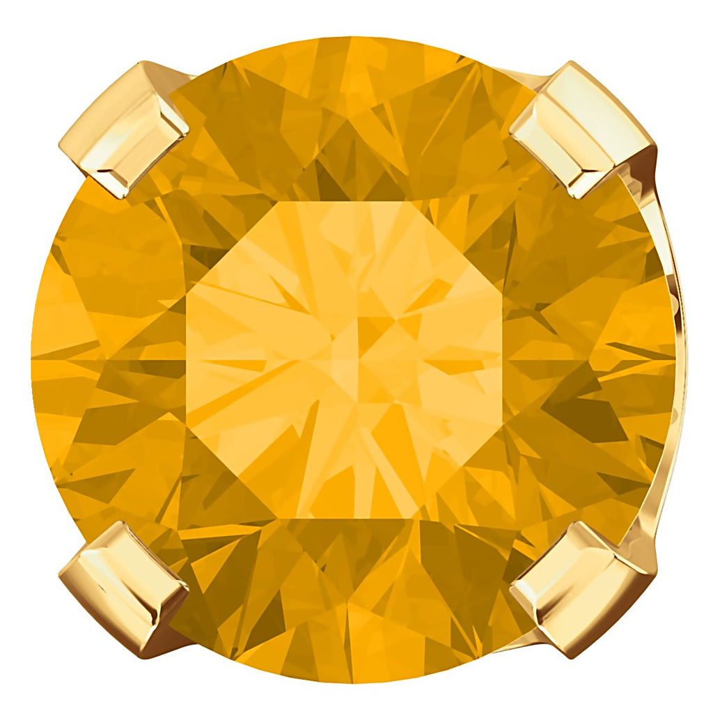 6mm, 1.5cts Genuine Natural Citrine 4-Prong Stud Earrings 14K Yellow Gold - 1000Jewels.com
