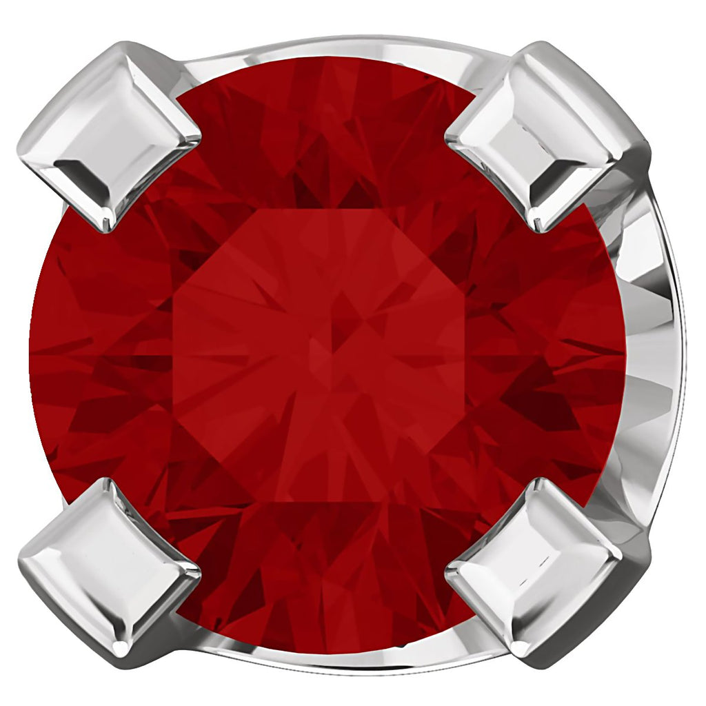 2mm, 0.06cts Genuine Natural Garnet 4-Prong Stud Earrings 14K White Gold - 1000Jewels.com