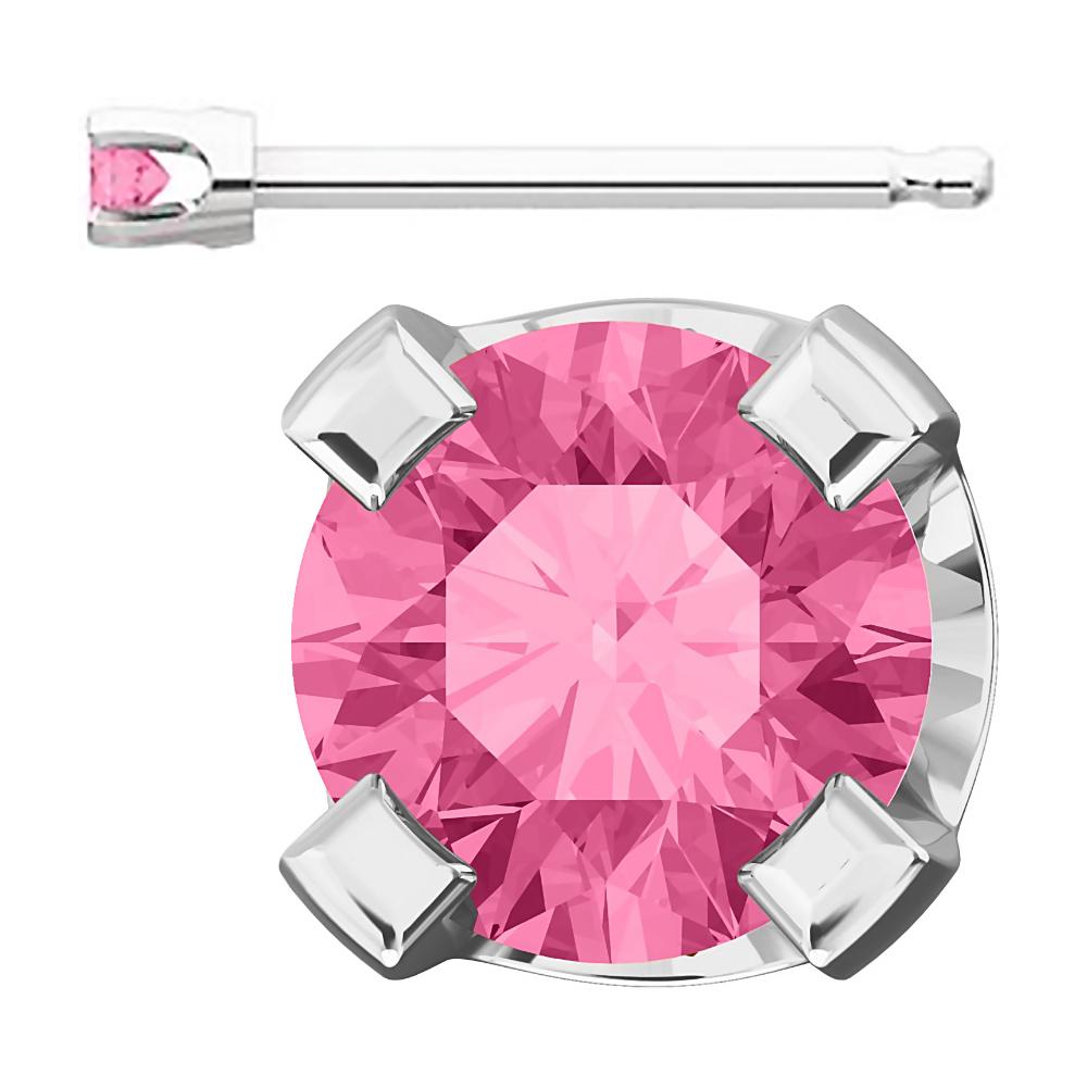 2mm, 0.06cts Genuine Natural Tourmaline 4-Prong Stud Earrings 14K White Gold - 1000Jewels.com