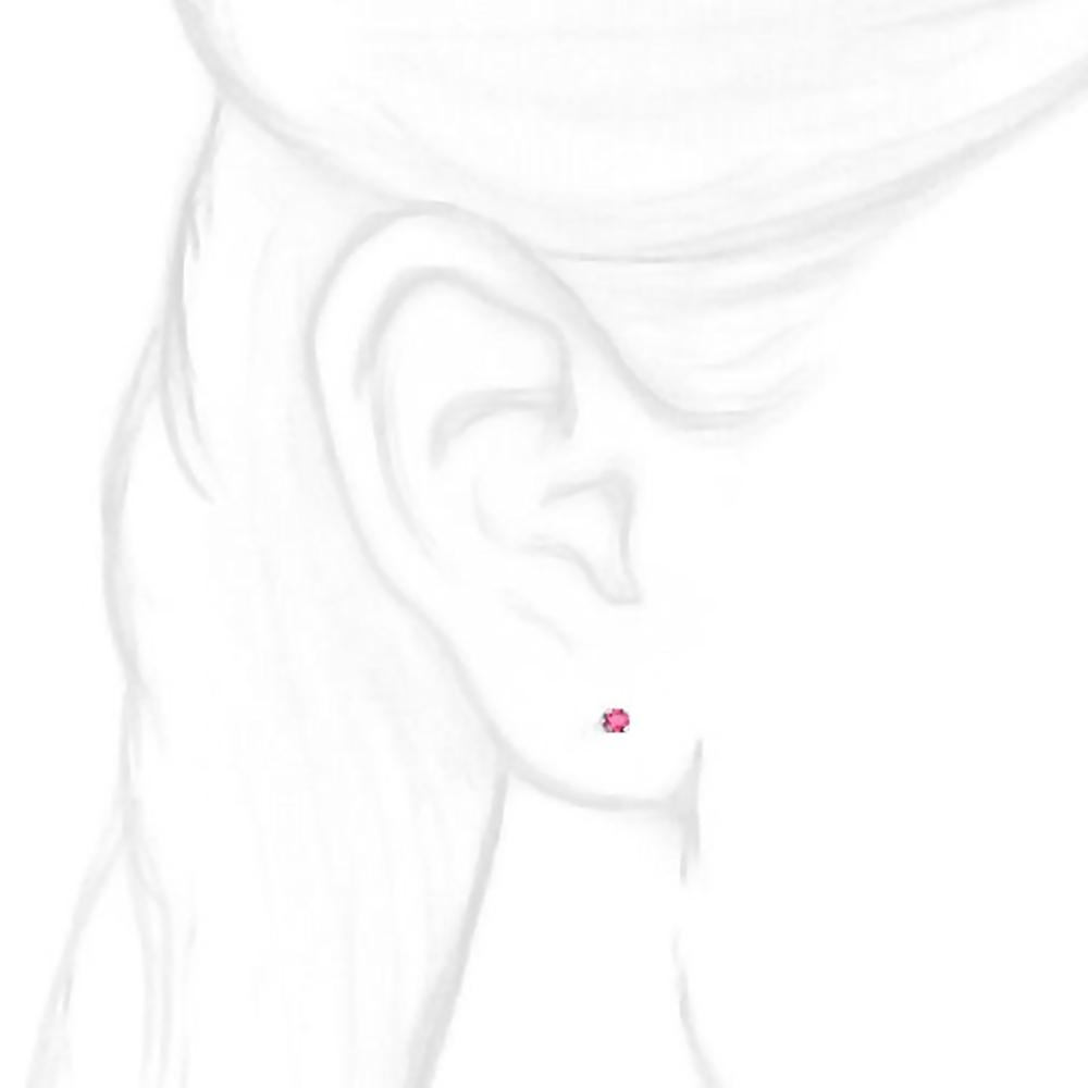 2mm, 0.06cts Simulated Tourmaline 4-Prong Stud Earrings 14K White Gold - 1000Jewels.com