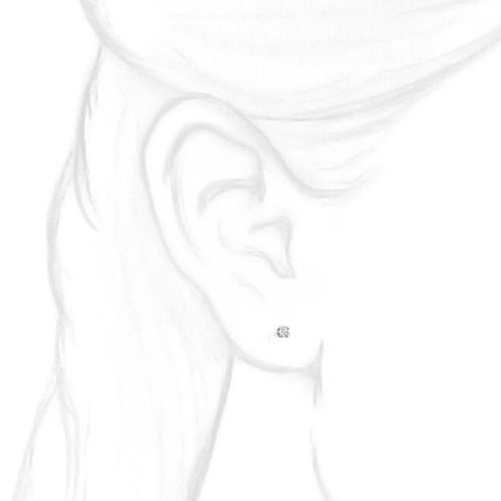 2mm, 0.06cts Ice on Fire CZ 4-Prong Stud Earrings 14K White Gold - 1000Jewels.com