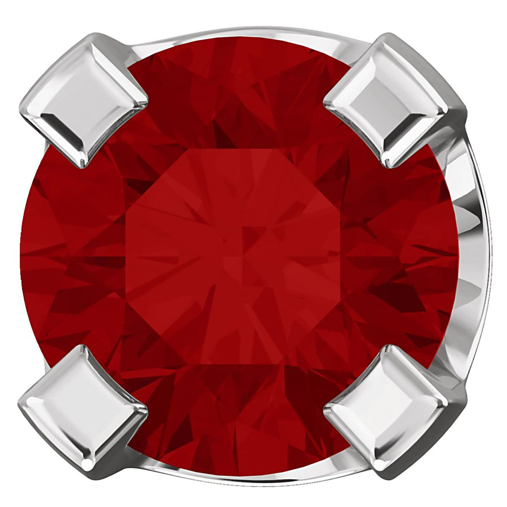 3mm, 0.2cts Chatham Created Red Ruby 4-Prong Stud Earrings 14K White Gold - 1000Jewels.com