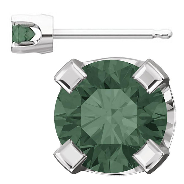 3mm, 0.2cts Color Change Chatham Created Alexandrite Stud Earrings 14K White Gold - 1000Jewels.com