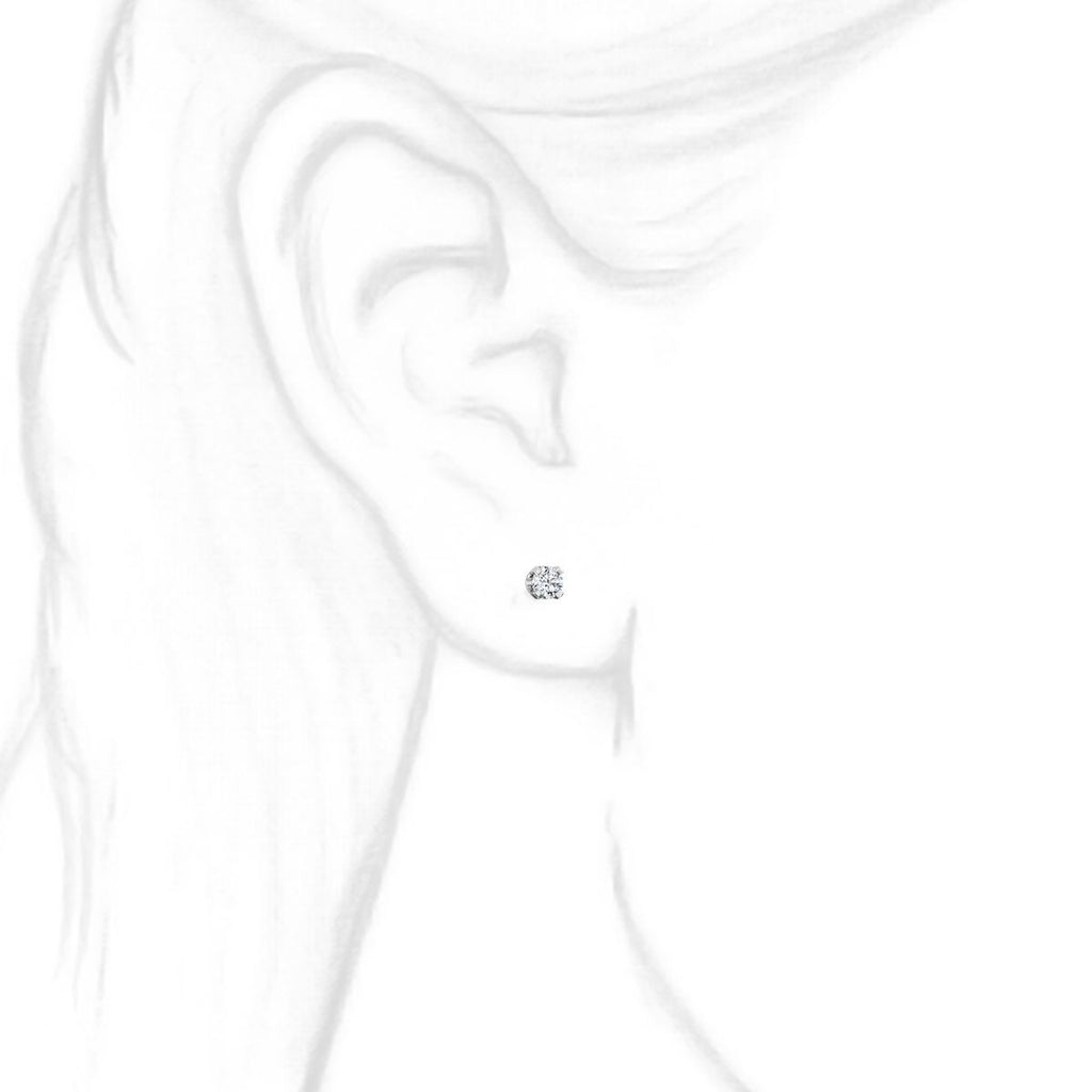 3mm, 0.2cts Ice on Fire CZ 4-Prong Stud Earrings 14K White Gold - 1000Jewels.com