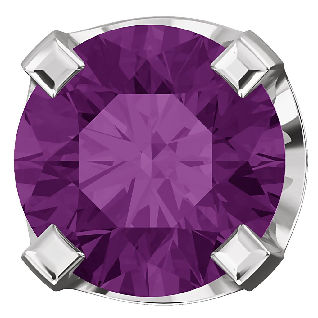 4mm, 0.5cts Simulated Alexandrite 4-Prong Stud Earrings 14K White Gold - 1000Jewels.com