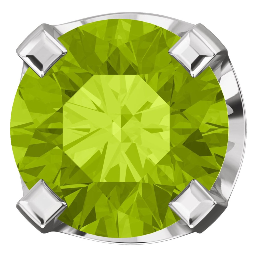 4mm, 0.5cts Natural Peridot 4-Prong Stud Earrings 14K White Gold - 1000Jewels.com