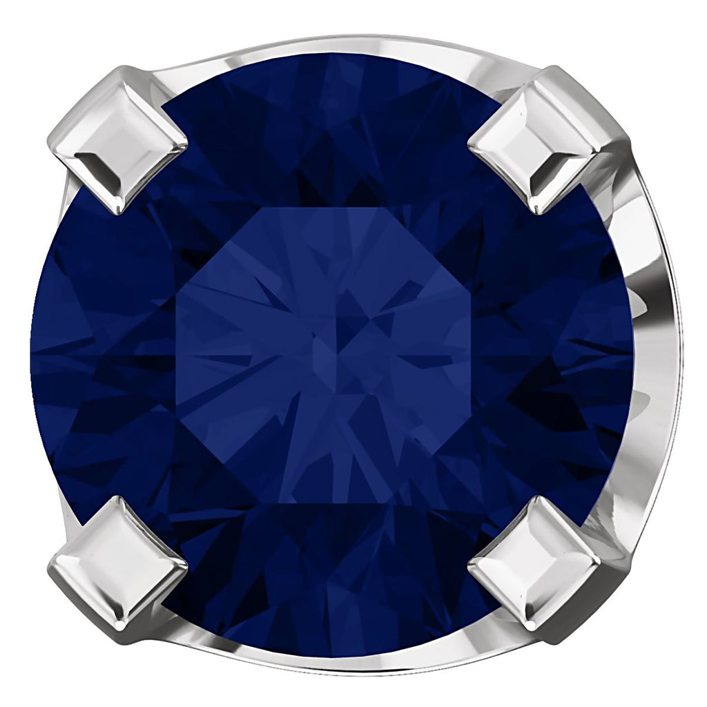 4mm, 0.5cts Simulated Sapphire 4-Prong Stud Earrings 14K White Gold - 1000Jewels.com