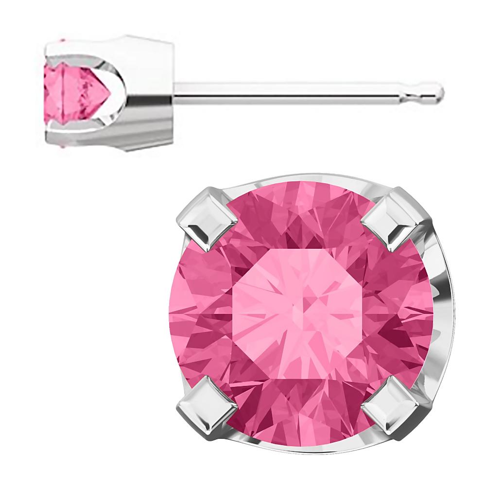 4mm, 0.5cts Simulated Tourmaline 4-Prong Stud Earrings 14K White Gold - 1000Jewels.com
