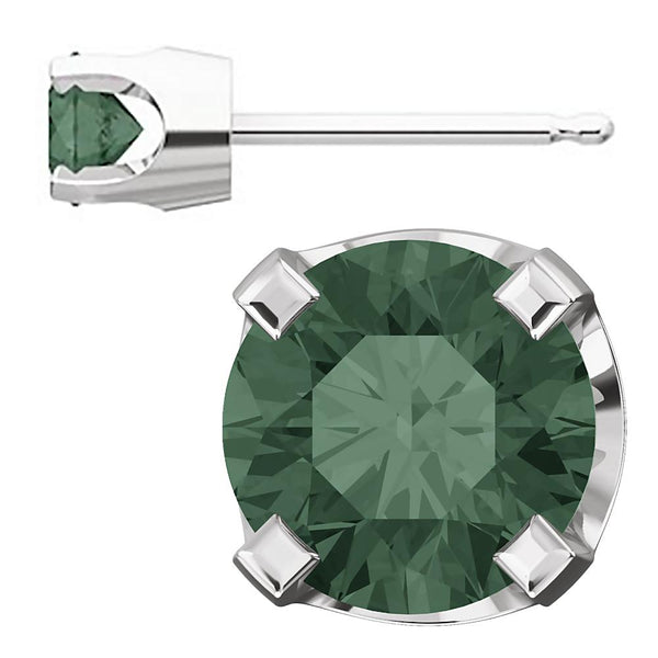 4mm, 0.5cts Color Change Chatham Created Alexandrite Stud Earrings 14K White Gold - 1000Jewels.com