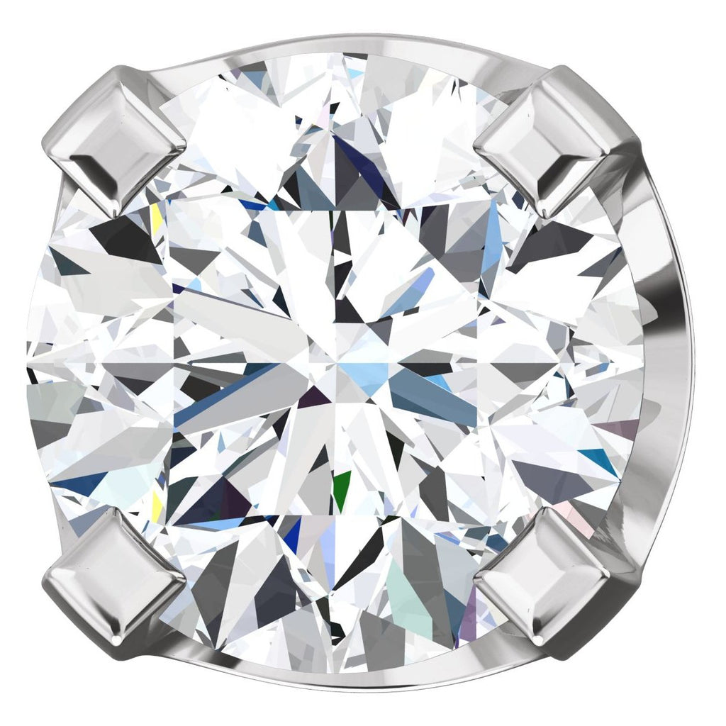 4mm, 0.5cts Ice on Fire CZ 4-Prong Stud Earrings 14K White Gold - 1000Jewels.com