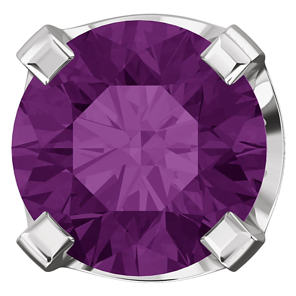 5mm, 1.0cts Simulated Alexandrite 4-Prong Stud Earrings 14K White Gold - 1000Jewels.com