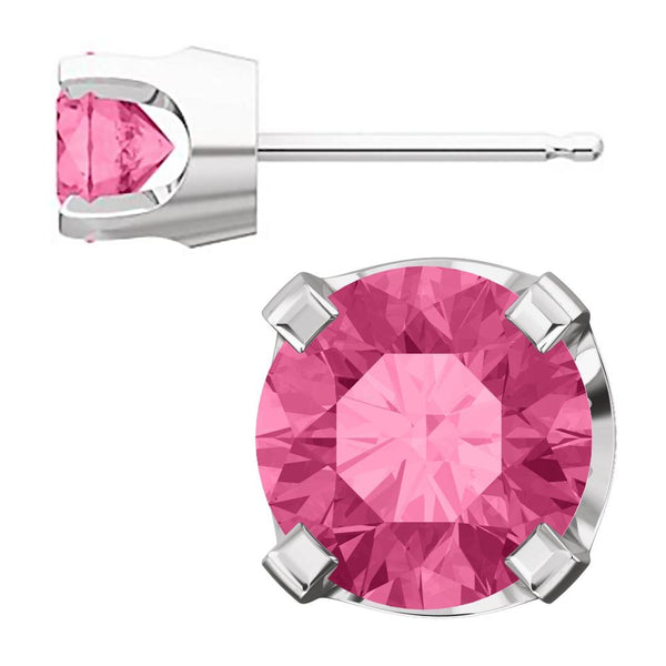 5mm, 1.0cts Simulated Tourmaline 4-Prong Stud Earrings 14K White Gold - 1000Jewels.com